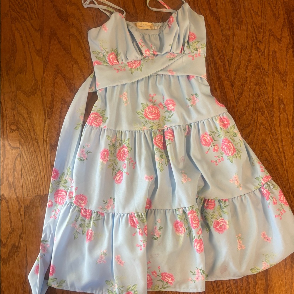 Altar'd State Blue and Pink Floral Kids Dress